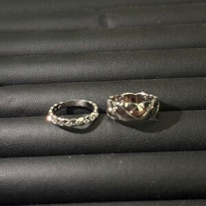 Stylish Silver Women's Ring Duo